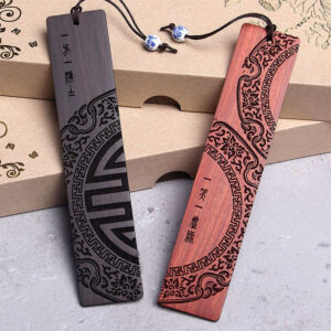 Buddha Stones Zen Enlightenment Quotes Ebony Wood Small Leaf Red Sandalwood Bookmarks With Gift Box (Extra 30% Off | USE CODE: FS30)