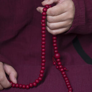 Buddha Stones 108 Mala Beads Natural Abelia Biflora Wood Protection Bracelet Mala Bracelet BS 10mm