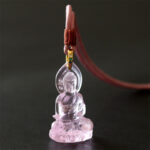 Buddha Stones Blue Tathagata Buddha Medicine Buddha Liuli Crystal Serenity Amulet Necklace Pendant - Pink Medicine Buddha - image 18