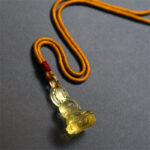 Buddha Stones Blue Tathagata Buddha Medicine Buddha Liuli Crystal Serenity Amulet Necklace Pendant - Gold Medicine Buddha - image 22
