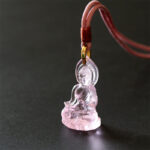 Buddha Stones Blue Tathagata Buddha Medicine Buddha Liuli Crystal Serenity Amulet Necklace Pendant - image 19