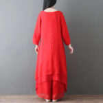 Buddha Stones V-Neck Midi Tunic Dress Wide Leg Pants Meditation Zen Practice Dance Clothing - image 12