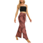 Buddha Stones Boho Lace-up Wide Leg Pants Women's Yoga Pants Women's Wide Leg Pants BS 5