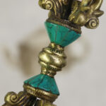 Buddha Stones Tibetan Five Prong Vajra Dorje Handcrafted Nepal Spiritual Power Copper Decoration Dorje BS 6