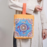 Buddha Stones Dunhuang Flying Apsaras Lotus Buddha Statues Canvas Handbag Handbags BS 5