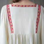 Buddha Stones Embroidery Notched Ruffled Hem Midi Dress With Pockets Midi Dress BS 6