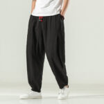 Buddha Stones Cotton Men's Drawstring Harem Pants With Pockets - Black - US/UK/AU46，EU56 (5XL) - image 16