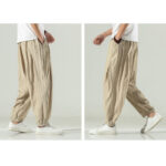 Buddha Stones Cotton Men's Drawstring Harem Pants With Pockets - image 8