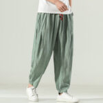 Buddha Stones Cotton Men's Drawstring Harem Pants With Pockets - image 12