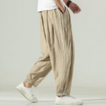 Buddha Stones Cotton Men's Drawstring Harem Pants With Pockets - image 4
