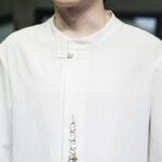 Buddha Stones Plain Color Frog-Button Embroidery Men's Half Sleeve Cotton Shirt Men's Shirts BS 23