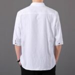 Buddha Stones Summer Men's Half Sleeve Button Cotton Shirt Men's Shirts BS 5