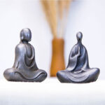 Buddha Stones Tibetan Buddha Iron Powder Rust Cast Resin Statue Desk Decoration Decorations BS 32