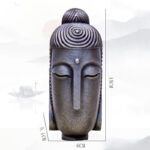 Buddha Stones Closed Eyes Meditating Buddha Iron Powder Rust Cast Resin Statue Home Decoration Decorations BS 25