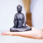 Buddha Stones Handmade Meditation Sakyamuni Buddha Iron Powder Rust Cast Resin Statue Decoration Decorations BS 13