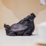 Buddha Stones Handmade Dragon Turtle Iron Powder Rust Cast Resin Statue Home Decoration Decorations BS 23