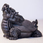 Buddha Stones Handmade Dragon Turtle Iron Powder Rust Cast Resin Statue Home Decoration Decorations BS 18