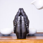 Buddha Stones Handmade Buddha Hand Namaste Iron Powder Rust Cast Resin Statue Decoration Decorations BS 22