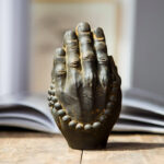 Buddha Stones Handmade Buddha Hand Namaste Iron Powder Rust Cast Resin Statue Decoration Decorations BS 1