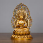 Buddha Stones Tathagata Buddha Figurine Serenity Copper Statue Home Offering Decoration Decorations BS 12