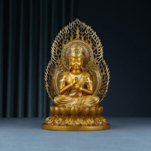 Buddha Stones Tathagata Buddha Figurine Serenity Copper Statue Home Offering Decoration Decorations BS Buddha 25*24*42cm