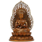 Buddha Stones Tathagata Buddha Figurine Serenity Copper Statue Home Offering Decoration Decorations BS 16