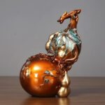 Buddha Stones Golden Gourd Brass Copper Statue Home Desk Decoration Decorations BS 5