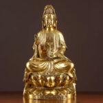 Buddha Stones Kwan Yin Avalokitesvara Wealth Brass Copper Statue Home Desk Decoration Decorations BS 11