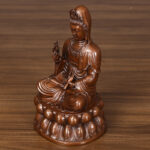 Buddha Stones Kwan Yin Avalokitesvara Lotus Wealth Copper Statue Home Desk Decoration Decorations BS 14