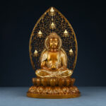 Buddha Stones Sakyamuni Amitabha Medicine Buddha Figurine Serenity Copper Statue Home Offering Decoration Decorations BS 17