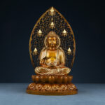 Buddha Stones Sakyamuni Amitabha Medicine Buddha Figurine Serenity Copper Statue Home Offering Decoration Decorations BS 8