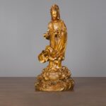 Buddha Stones Kwan Yin Avalokitesvara Holding A Vase Brass Harmony Copper Statue Home Decoration Decorations BS 10
