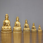 Buddha Stones Kwan Yin Avalokitesvara Holding A Willow Bottle Harmony Brass Copper Statue Home Decoration Decorations BS 1