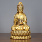 Buddha Stones Kwan Yin Avalokitesvara Holding A Willow Bottle Harmony Brass Copper Statue Home Decoration Decorations BS 11