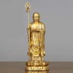 Buddha Stones Ksitigarbha Bodhisattva Figurine Compassion Copper Statue Home Offering Decoration Decorations BS Ksitigarbha Bodhisattva 13.5*10.5*27cm