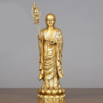 Buddha Stones Ksitigarbha Bodhisattva Figurine Compassion Copper Statue Home Offering Decoration Decorations BS Ksitigarbha Bodhisattva 16*46cm