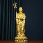 Buddha Stones Ksitigarbha Bodhisattva Figurine Compassion Copper Statue Home Offering Decoration Decorations BS main