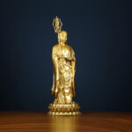 Buddha Stones Ksitigarbha Bodhisattva Figurine Compassion Copper Statue Home Offering Decoration Decorations BS 3