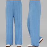Buddha Stones Summer Elastic Waist Tai Chi Qigong Practice Modal Unisex Pants Unisex Pants BS LightSkyBlue 3XL-FIT FOR US/UK/AU/EU-2XL