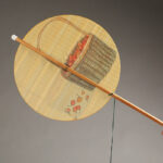 Buddha Stones Handmade Birds Flowers Persimmons Fruit Koi Fish Lotus Bamboo Long Handle Portable Curlable Fan Fan BS 7