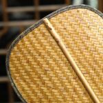 Buddha Stones Summer Retro Chinese Style Handmade Bamboo Woven Round Banana Shape Long Handle Fan Fan BS 5
