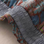 Buddha Stones Summer Women's Blue Leaves Plants Pants With Pockets Women's Pants BS 4
