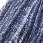 Buddha Stones Blue Stripes Print Cotton Linen Wide Leg Pants With Pockets Women's Wide Leg Pants BS 6