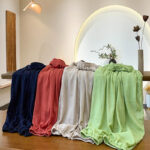 Buddha Stones Summer Plain Color Linen Drawstring Pants With Pockets Women's Pants BS 2