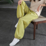 Buddha Stones Plain Color Ramie Linen Cotton Pants With Pockets Women's Pants BS 21