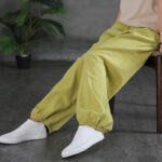 Buddha Stones Plain Color Ramie Linen Cotton Pants With Pockets Women's Pants BS 20