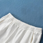 Buddha Stones Plain Color Ramie Linen Cotton Pants With Pockets Women's Pants BS 29
