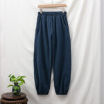 Buddha Stones Plain Color Ramie Linen Cotton Pants With Pockets Women's Pants BS 47