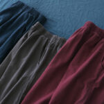 Buddha Stones Plain Color Ramie Linen Cotton Pants With Pockets Women's Pants BS 56