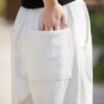 Buddha Stones Casual Ramie Linen Cotton Yoga Pants With Pockets Women's Pants BS 12